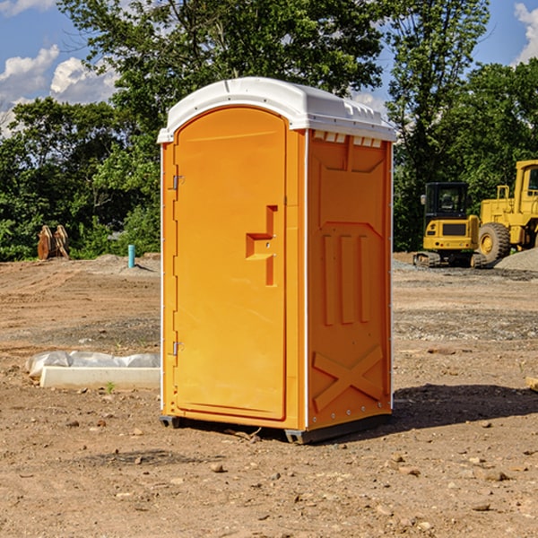 how often are the portable restrooms cleaned and serviced during a rental period in Greenville Iowa